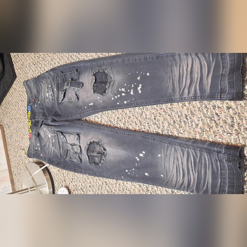 Demolition Size 32 Jeans Dk Blue